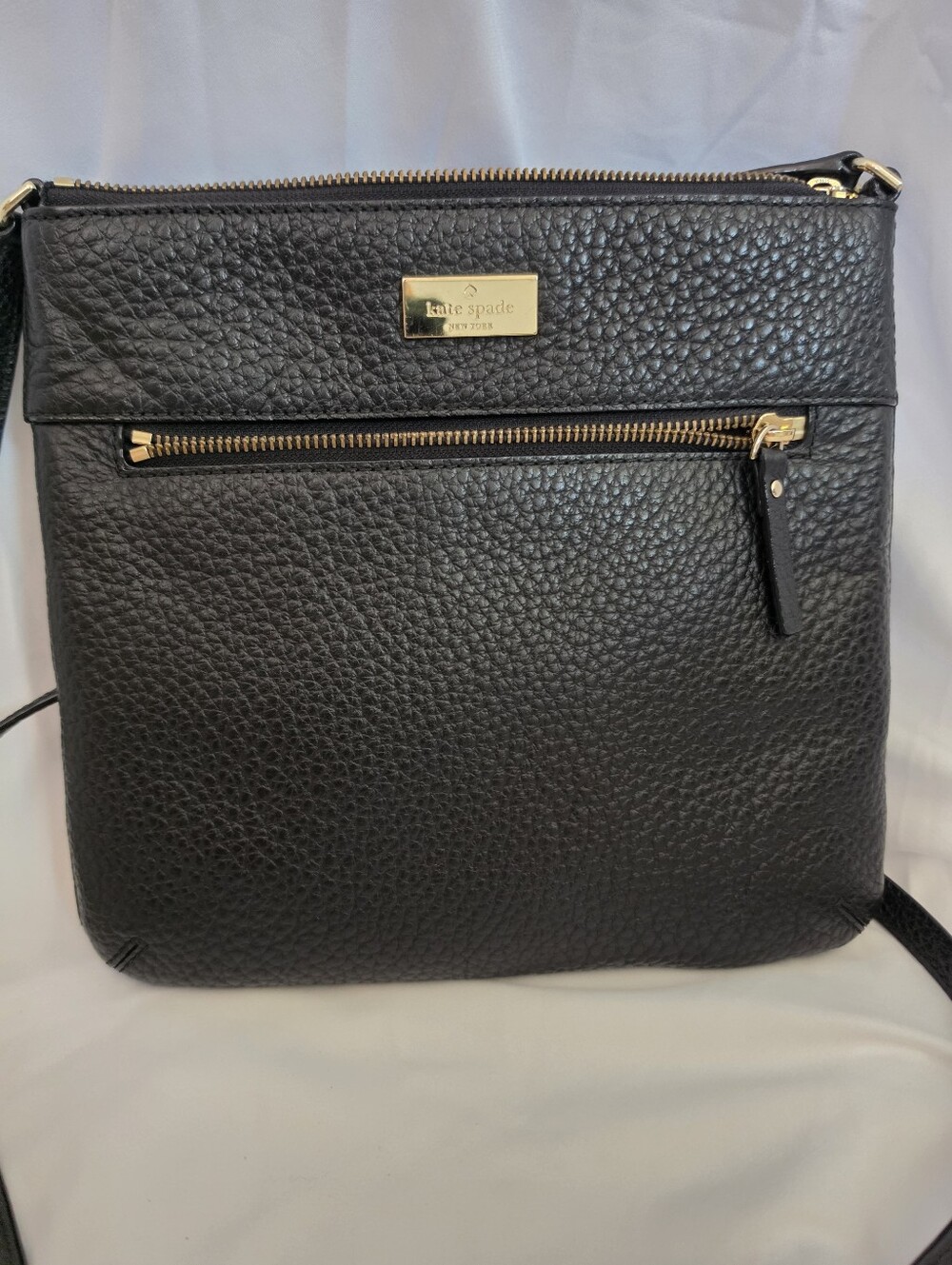 Kate Spade New York Black Pebbled Leather Crossbody Bag - Excellent Condition
